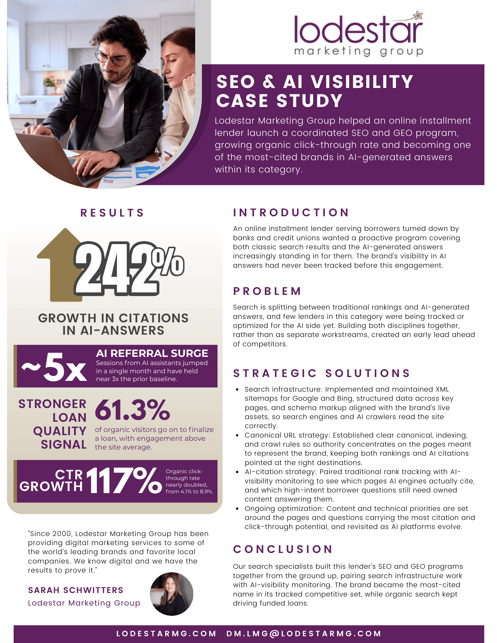 SEO and AI Visibility Case Study - Online Installment Lender image of the case study